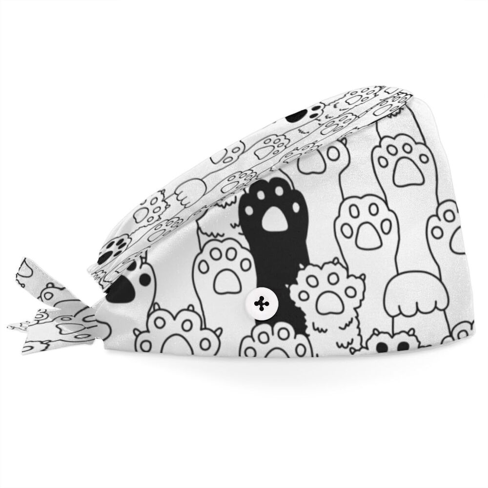 4052 Animal Paw Working Caps with Button and Sweatband Adjustable Working